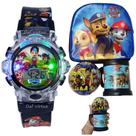 Relogio Infantil Com Mochila Caneca Patrulha Canina Musical Luzes Digital Relogio Infantil Com Mochila Caneca Patrulha Canina Musical Luzes Digital