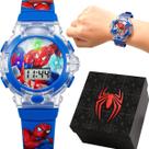 relogio infantil homemaranha led silicone digital + caixa data menino ajustavel presente esportivo luz azul original