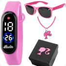 relogio infantil led barbie + oculos sol + colar led prova dagua original menina proteção uv acetato silicone rosa pink