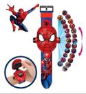 Relógio Infantil Projetor Homem Aranha 24 Imagens Digital