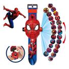 Relógio Infantil Projetor Homem Aranha 24 Imagens Digital