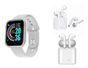 Relógio Inteligente Smartwatch + Fone Ouvido Sem Fio