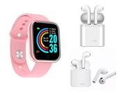 Relógio Inteligente Smartwatch + Fone Ouvido Sem Fio