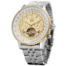 Relógio jaragar elegante dial tourbillon Caixa Branco com Fundo Amarelo.