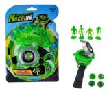 Relógio Lançador Luz Som Ben 10, 4 Bonecos e 4 Discos Omnitrix