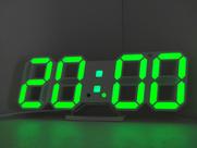 Relógio led 3D Bf/verde parede mesa calendário despertador temperatura USB