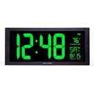Relógio LED AcuRite 76101M com temperatura, data 18cm verde