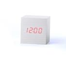 Relógio Led Clock Madeira Branco Led Vermelho Oferta