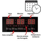 Relógio LED Digital Grande Premium Moderno Alarme e Termômetro
