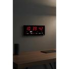 Relógio LED Grande Digital Preto/Vermelho 36cm P/ Ambientes
