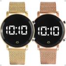 Relogio Led Silicone Dourado + Relogio Digital Feminino Aço silicone qualidade premium social rose casual presente