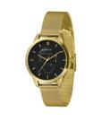 Relógio Lince Dourado E Preto Caveira Mesh Police Lrg4809l36 Relógio Lince Dourado E Preto Caveira Mesh Police Lrg4809l36
