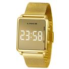 Relogio Lince Feminino Digital Espelhado Dourado Mdg4619l