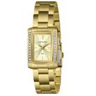 Relogio Lince feminino Dourado quadrado cravejado banhado folheado retangular com pedrinhas strass LQG4827L26 C1KX