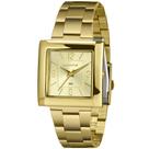 Relogio Lince Feminino dourado quadrado de aço a prova dagua LQG4767L34 C2KX