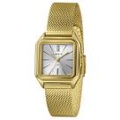 Relogio Lince Feminino dourado quadrado pequeno banhado folheado pulseira malha de aço mesh LQGM057L30 S3KX