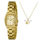 Relógio LINCE feminino kit dourado LQGH306L22 K0LHC2KX