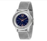 Relógio Lince Feminino Prateado Com Strass no Mostrador detalhe Azul