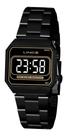 Relógio lince feminino preto quadrado led mdn4644l pxpx