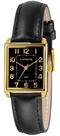 Relogio Lince Feminino quadrado dourado preto com numeros pulseira de couro