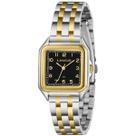 Relógio lince feminino retangular prata e dourado lqtm046l30 p2sk