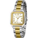 Relógio lince feminino retangular prata e dourado lqtm071l30 s3sk