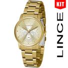 Relógio LINCE Kit feminino dourado LRGJ129L KY96C1KX