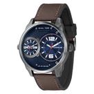 Relógio LINCE masculino dual time azul marrom MRYH214L50 D2NX