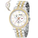 Relógio Magnum MA35271B 44mm Cronógrafo Pulseira Mista QTZ