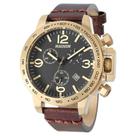 Relógio MAGNUM masculino cronógrafo dourado couro MA34147P