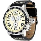 Relogio Magnum Masculino Multifunção - Prata com Pulseira de Couro Preto Relogio Magnum Masculino Multifunção - Prata com Pulseira de Couro Preto