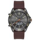 Relógio Masculino Anadigi Chumbo Pulseira Silicone Marrom - Seculus