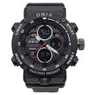 Relógio Masculino AnaDigi Onix OX116 Resistente à água 5 ATM Preto Caixa em Resina Pulseira de Silicone Visor Acrílico Redondo Fivela Bateria Casual