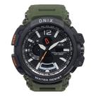 Relógio Masculino AnaDigi Onix OX124 Resistente à água 5 ATM Preto Caixa em Resina Pulseira de Plástico Verde Visor Acrílico Redondo Fivela Bateria