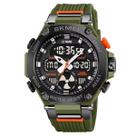 Relógio Masculino AnaDigi Skmei 2223 Resistente à água 5 ATM Caixa em Resina Verde Pulseira de Borracha Visor Acrílico Redondo Fivela Bateria Casual