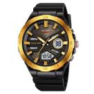 Relógio Masculino AnaDigi Skmei 2402 Resistente à água 5 ATM Branco Caixa em Resina Dourado Pulseira de Plástico Preto Visor Acrílico Redondo Fivela