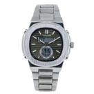 Relógio Masculino AnaDigi Tuguir TG3033 Resistente à água 3 ATM Bege e Branco Caixa em Metal Prata Pulseira de Aço Visor Cristal Mineral Redondo