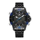 Relógio Masculino AnaDigi Weide WH-6910 Resistente à água 3 ATM Caixa em Metal Preta Pulseira de Aço Visor Cristal Mineral Redondo Fivela Bateria Relógio Masculino AnaDigi Weide WH-6910 Resistente à água 3 ATM Caixa em Metal Preta Pulseira de Aço Visor Cristal Mineral Redondo Fivela Bateria