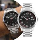 Relógio Masculino Analógico de Pulso com Caixa e Pulseira de Aço Inoxidável à Prova D Água Prata Preto Casual Social Luxo Technos