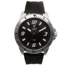 Relógio Masculino Analógico Tuguir Infinity 9169K Resistente à água 5 ATM Preto Caixa em Aço Prata Pulseira de Silicone Visor Cristal Mineral Redondo