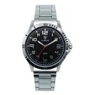 Relógio Masculino Analógico Tuguir TG222-2C Resistente à água 5 ATM Preto Caixa em Metal Banho IP Prata Pulseira de Aço Visor Cristal Mineral Redondo