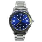 Relógio Masculino Analógico Tuguir TG223-2C Resistente à água 5 ATM Azul Caixa em Metal Banho IP Prata Pulseira de Aço Visor Cristal Mineral Redondo