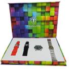 Relógio Masculino Analógico Tuguir TG35136 Resistente à água 5 ATM Preto Caixa em Metal Prata Pulseira de Aço Prata(Aço), Preto e Vermelho Visor