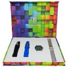 Relógio Masculino Analógico Tuguir TG35137 Resistente à água 5 ATM Azul Caixa em Metal Prata Pulseira de Aço Prata (aço), Preto e Azul Visor Cristal