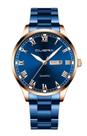 Relógio Masculino Azul Metal com Cobre Presente para namorado com caixa Importado Luxo