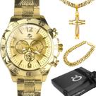 relogio masculino banhado aço inox + caixa + corrente grande religioso original catolico casual grumet prova dagua relogio masculino banhado aço inox + caixa + corrente grande religioso original catolico casual grumet prova dagua