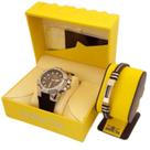Relógio Masculino Bolt e Pulseira de Aço Inoxidável, Silicone e Metal - Edição Especial