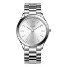Relógio masculino BUREI prateado, aço inoxidável, quartzo, impermeável Relógio masculino BUREI prateado, aço inoxidável, quartzo, impermeável