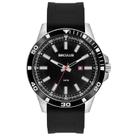 Relógio Masculino Calendário Pulseira Silicone Prata 44227G0SVNU1