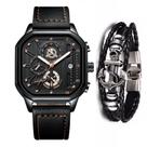 Relógio Masculino Casual Luxo Cronógrafo Kit Pulseira